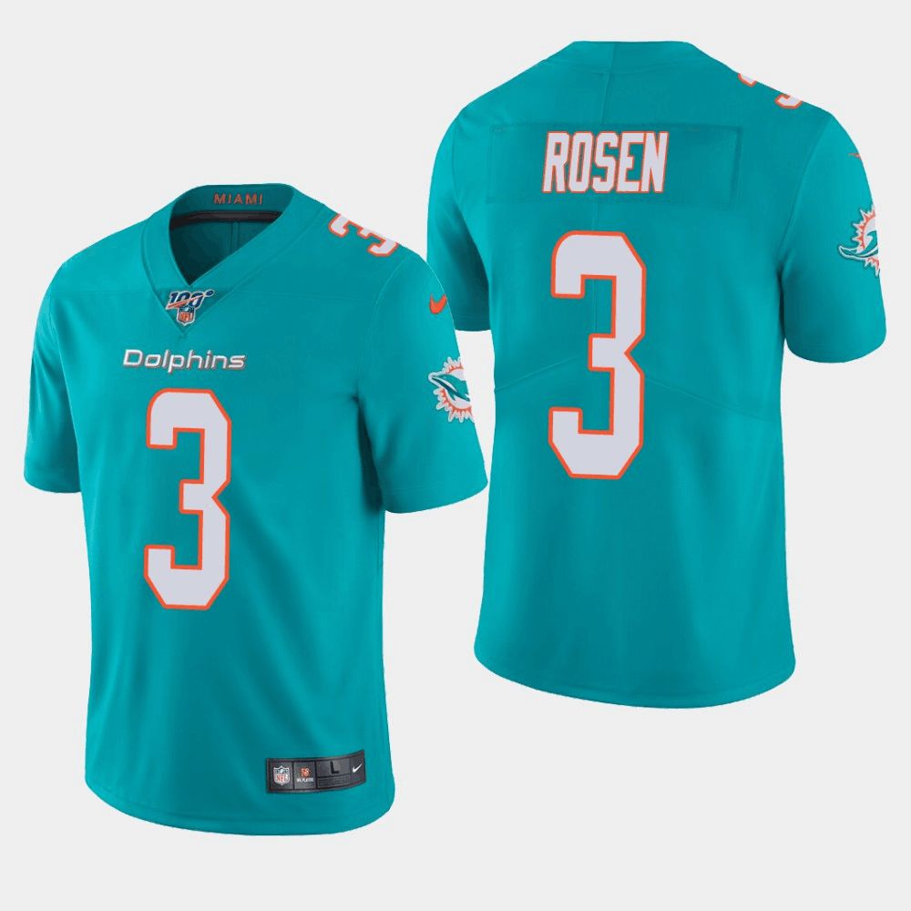 Men Miami Dolphins #3 Josh Rosen Nike Green 100th Limited NFL Jersey